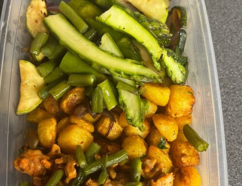 Kipshoarma met aardappeltjes en groenten