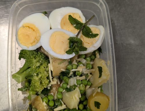 Aardappelsalade met munt en ei